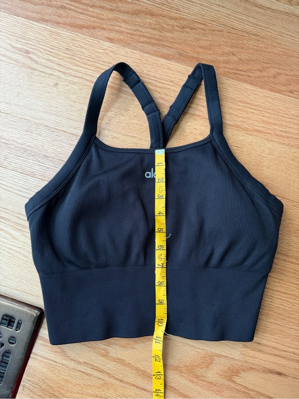 Alo Yoga Seamless Ribbed Favorite Bra Tank Black Built In Bra